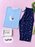 ست تيشرت شلوارك زنانه نخ پنبه